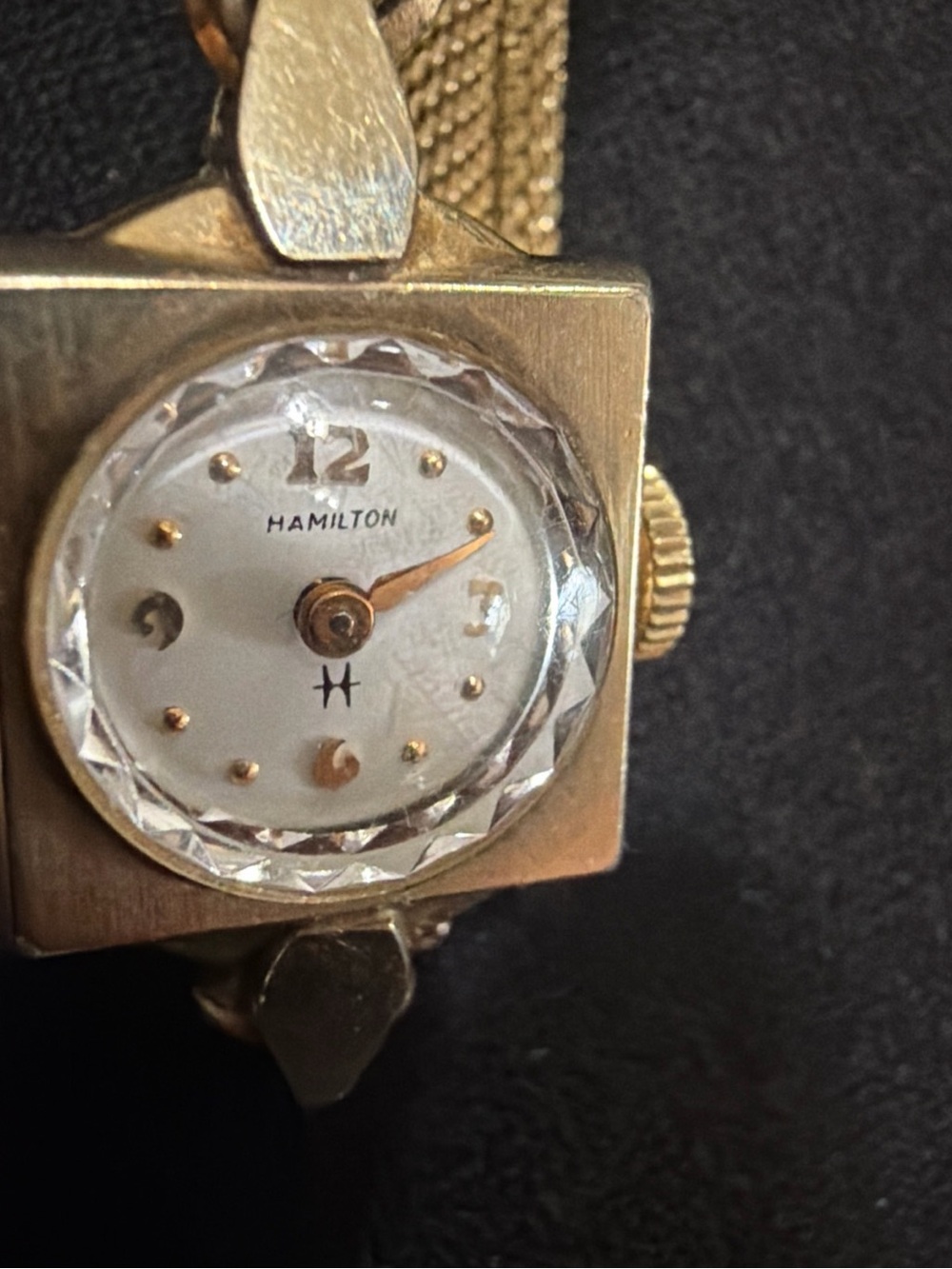 Hamilton Women’s Gold Bracelet Watch with White Dial